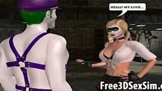 Two sexy 3D cartoon babes get fucked by the joker porn video